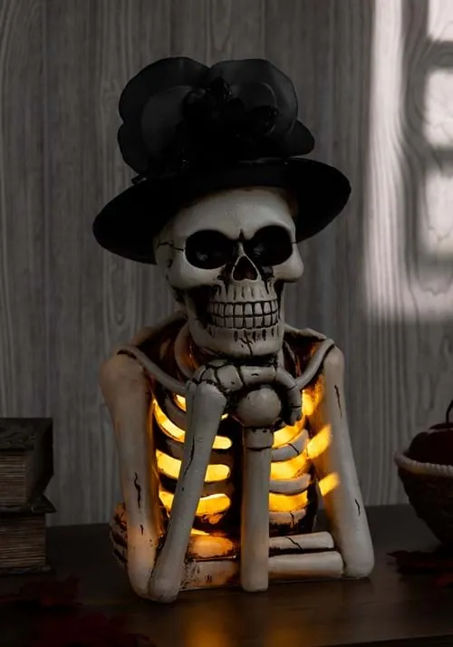 Top Hat Skeleton Light Up Figure Decoration