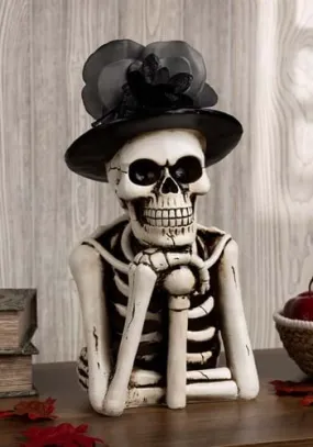 Top Hat Skeleton Light Up Figure Decoration