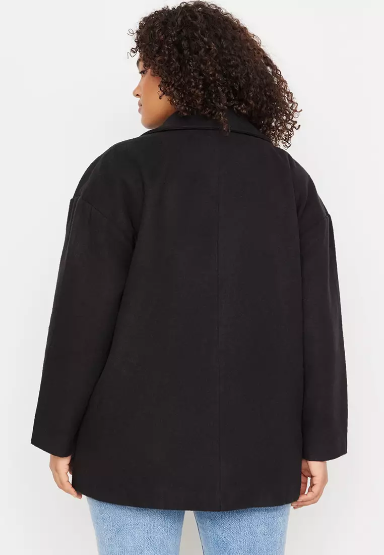 Trendyol Plus Size Buttoned Coat