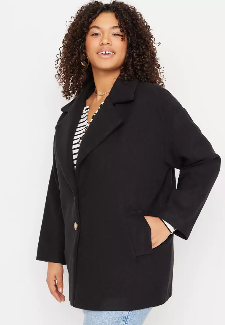 Trendyol Plus Size Buttoned Coat