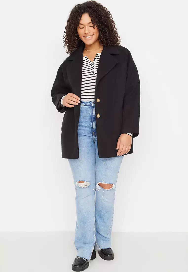 Trendyol Plus Size Buttoned Coat