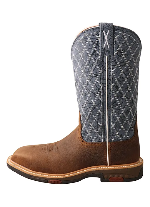 Twisted X Womens Nano Composite Toe Waterproof Pull-On Boot(WXBN001)- Brown & Blue