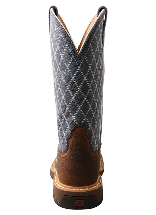 Twisted X Womens Nano Composite Toe Waterproof Pull-On Boot(WXBN001)- Brown & Blue