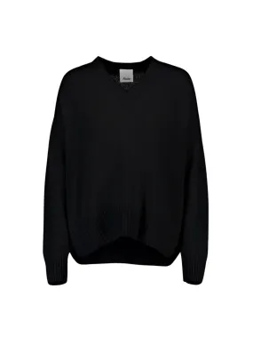 V-neck cashmere sweater, black