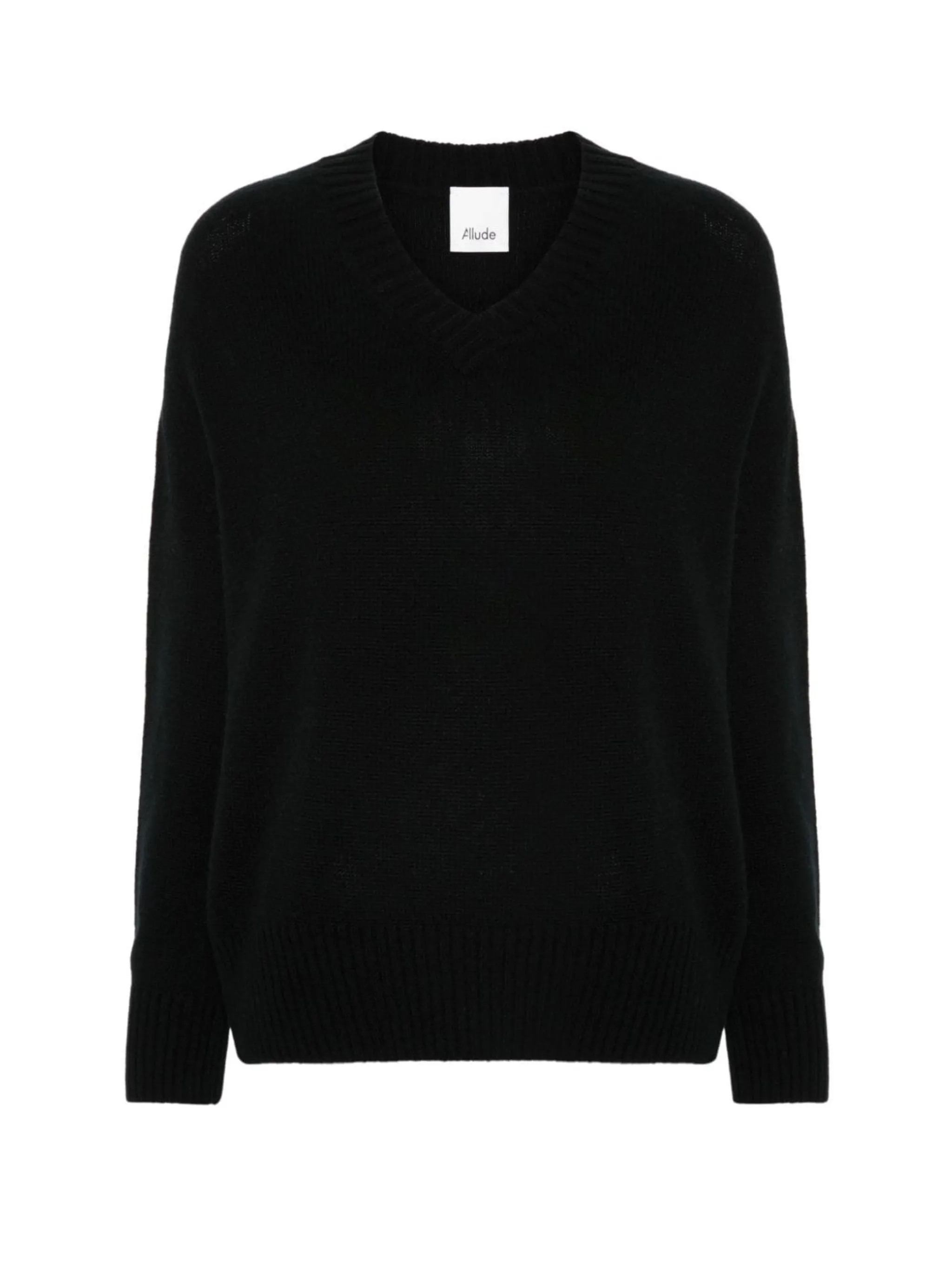 V-neck cashmere sweater, black