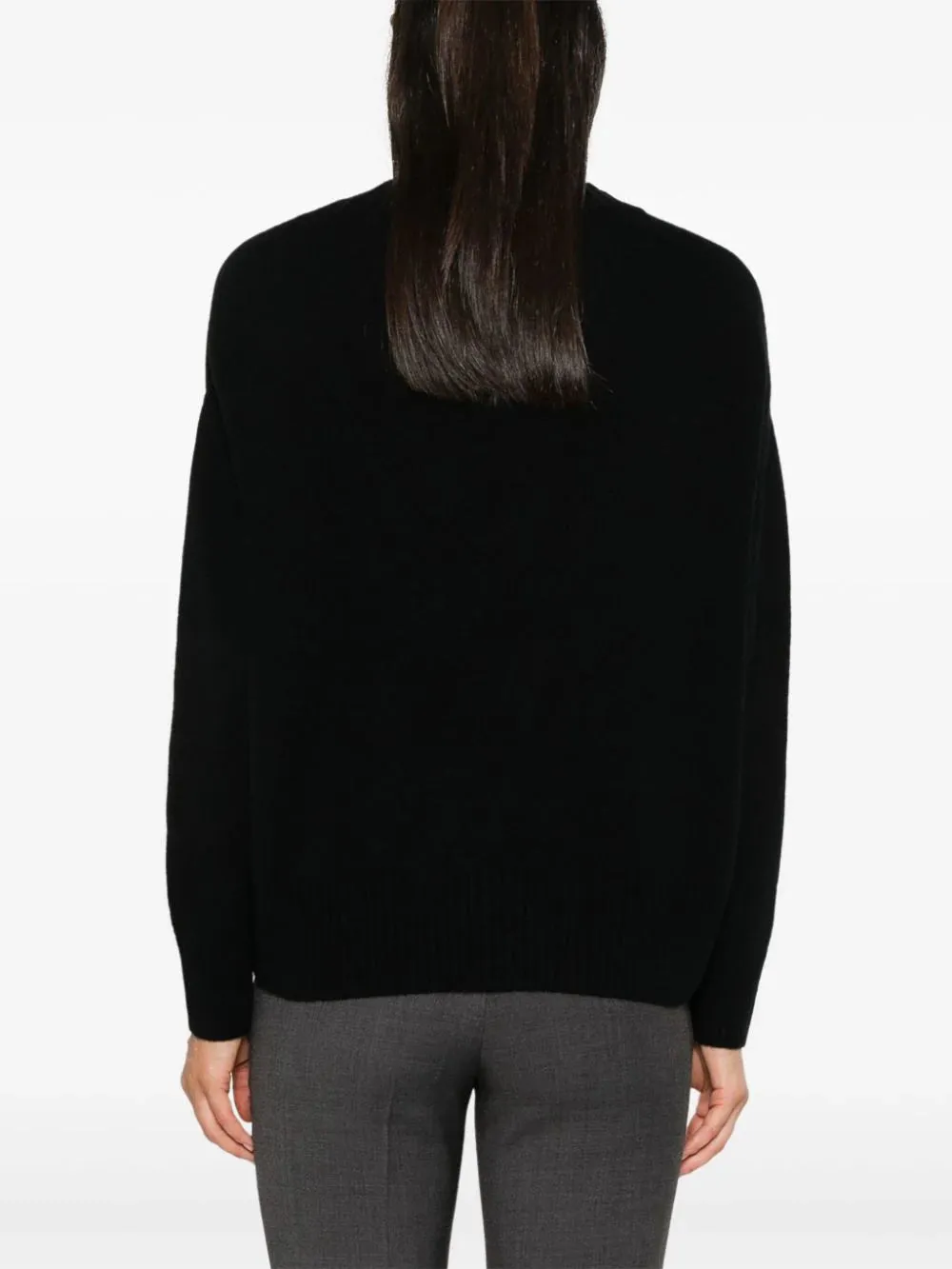 V-neck cashmere sweater, black