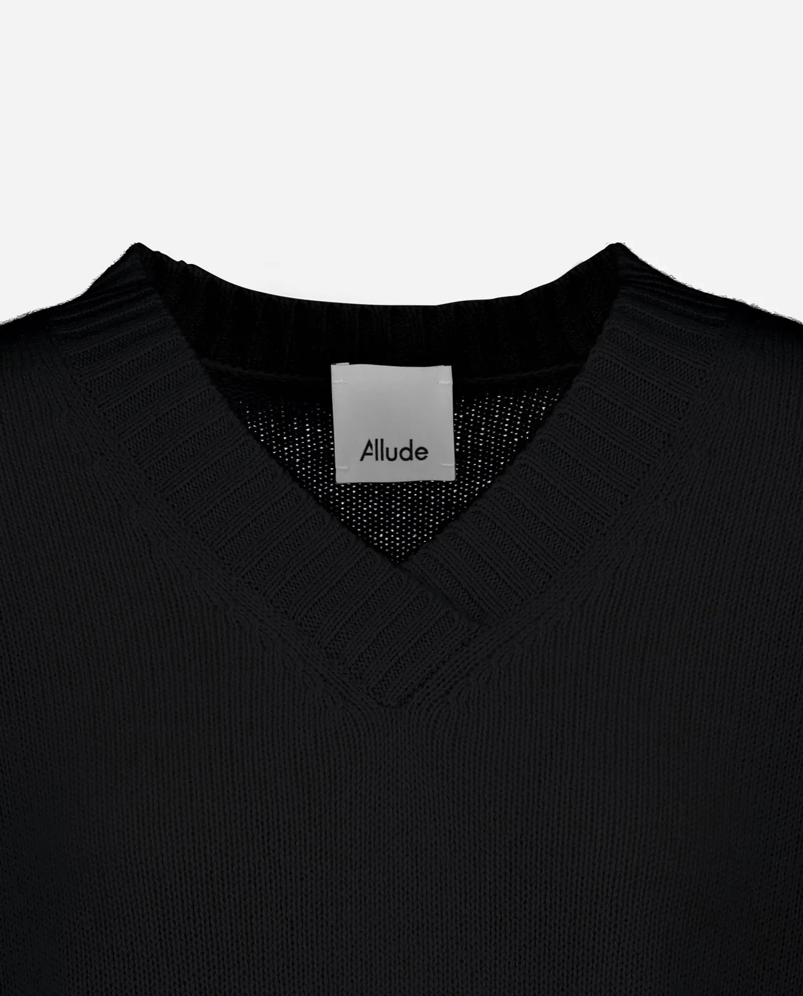 V-neck cashmere sweater, black