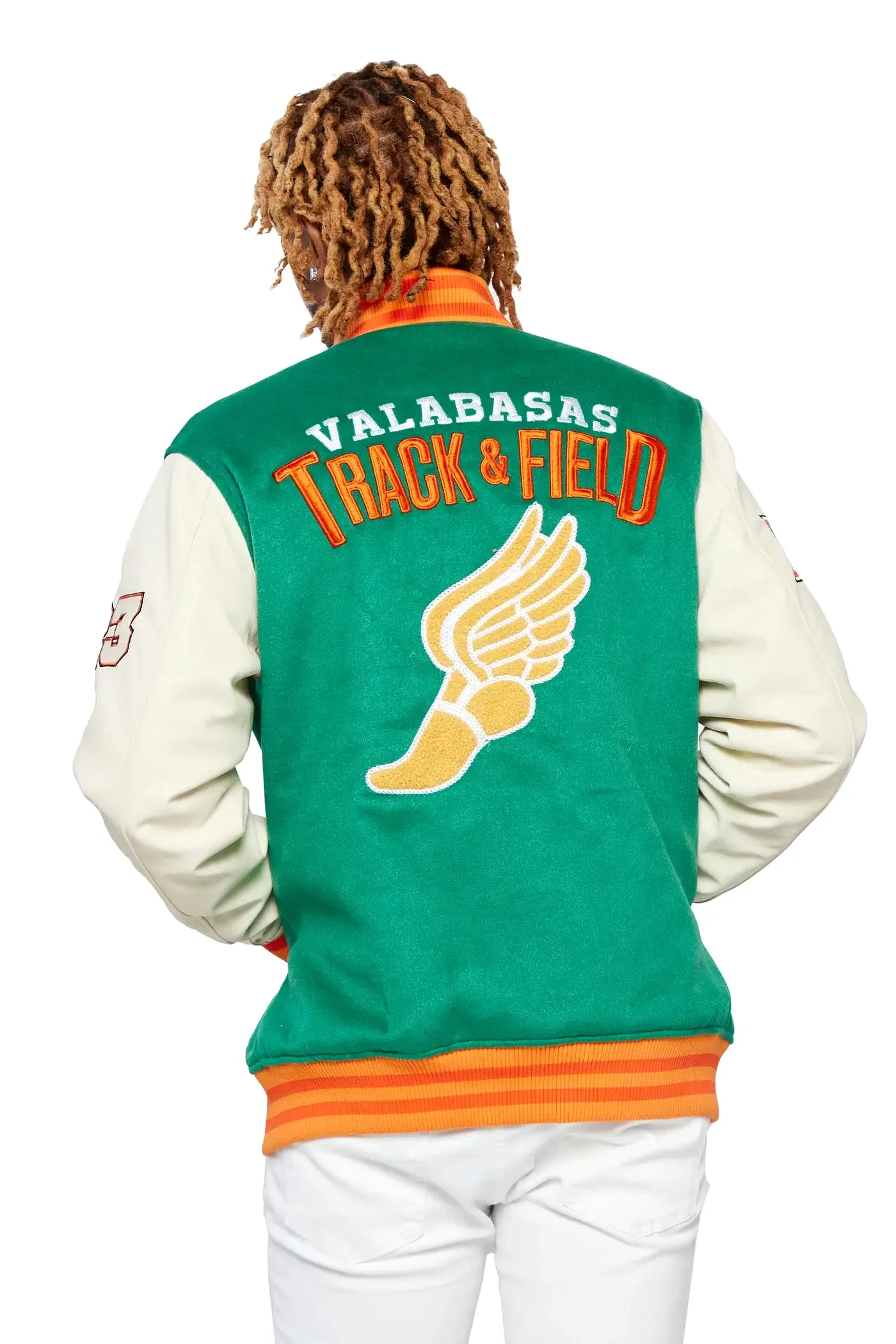 Valabasas “Track Team” Green Varsity Jacket