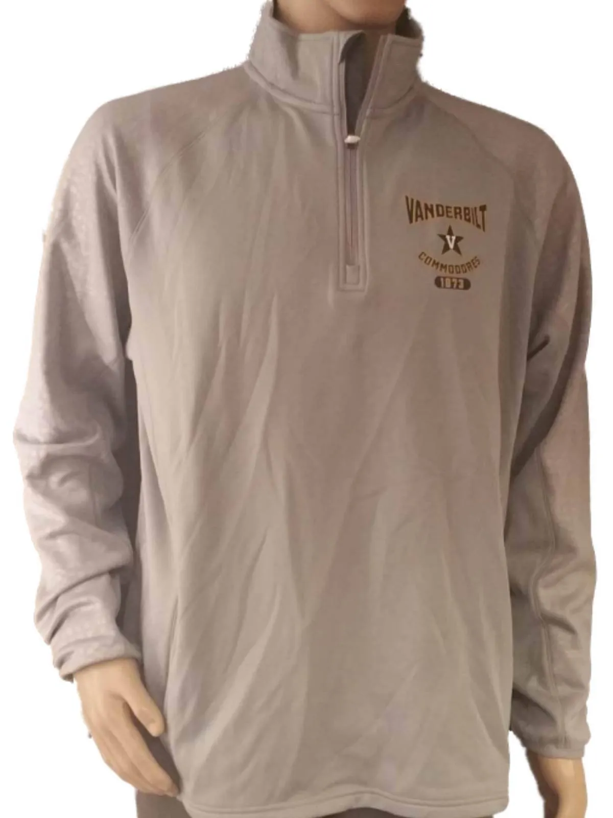 Vanderbilt Commodores Champion PowerTrain Gray LS 1/4 Zip Pullover Jacket (L)