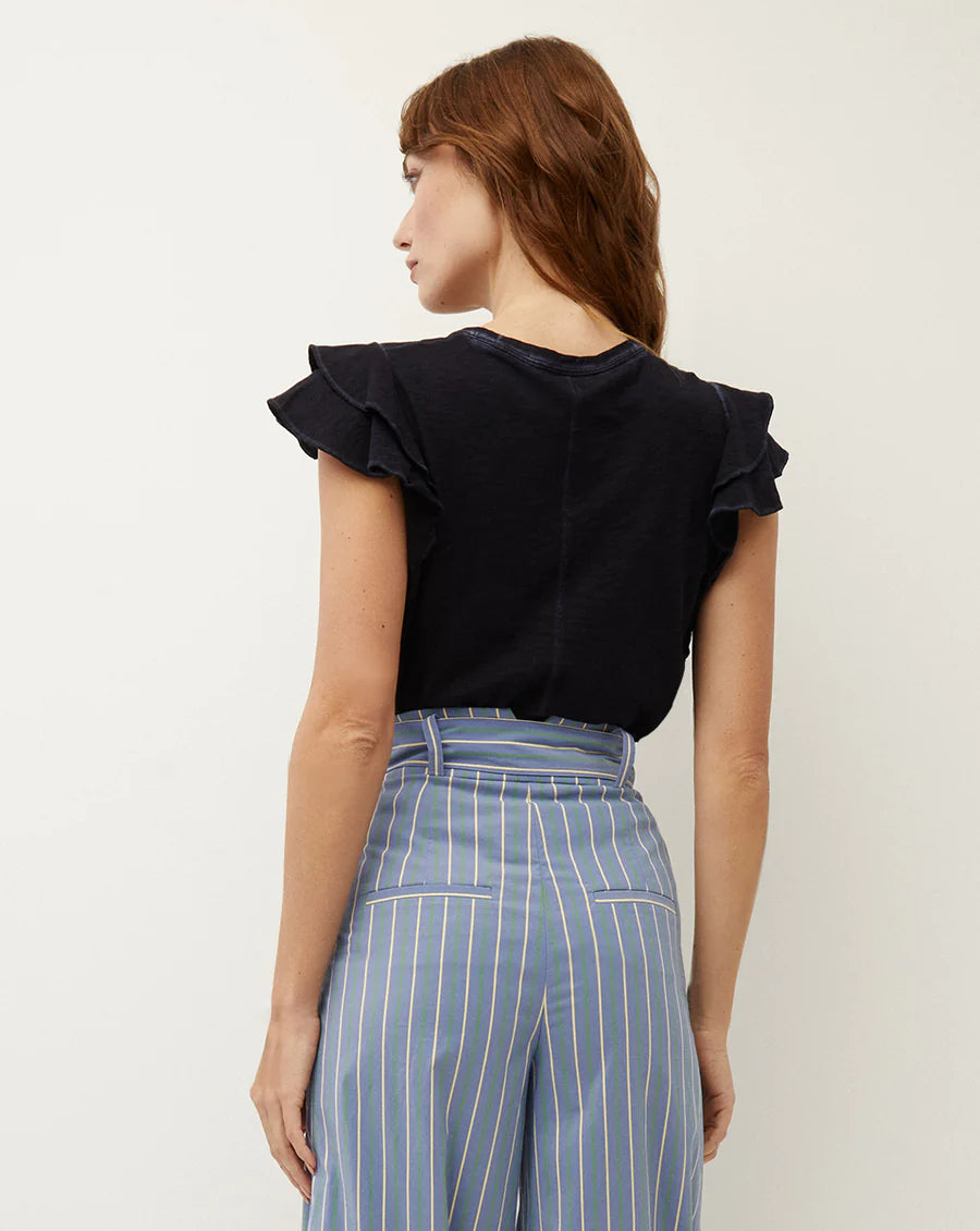 VERONICA BEARD Akeela Ruffled Shoulder Tee