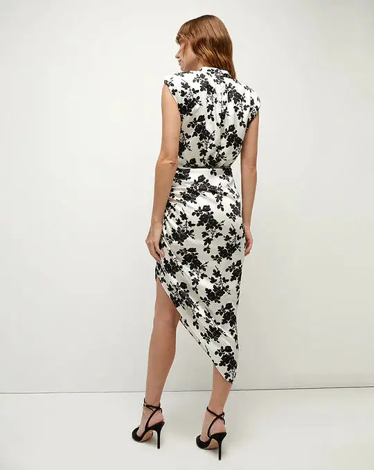 VERONICA BEARD Kendall Stretch Silk Floral Charmeuse Dress