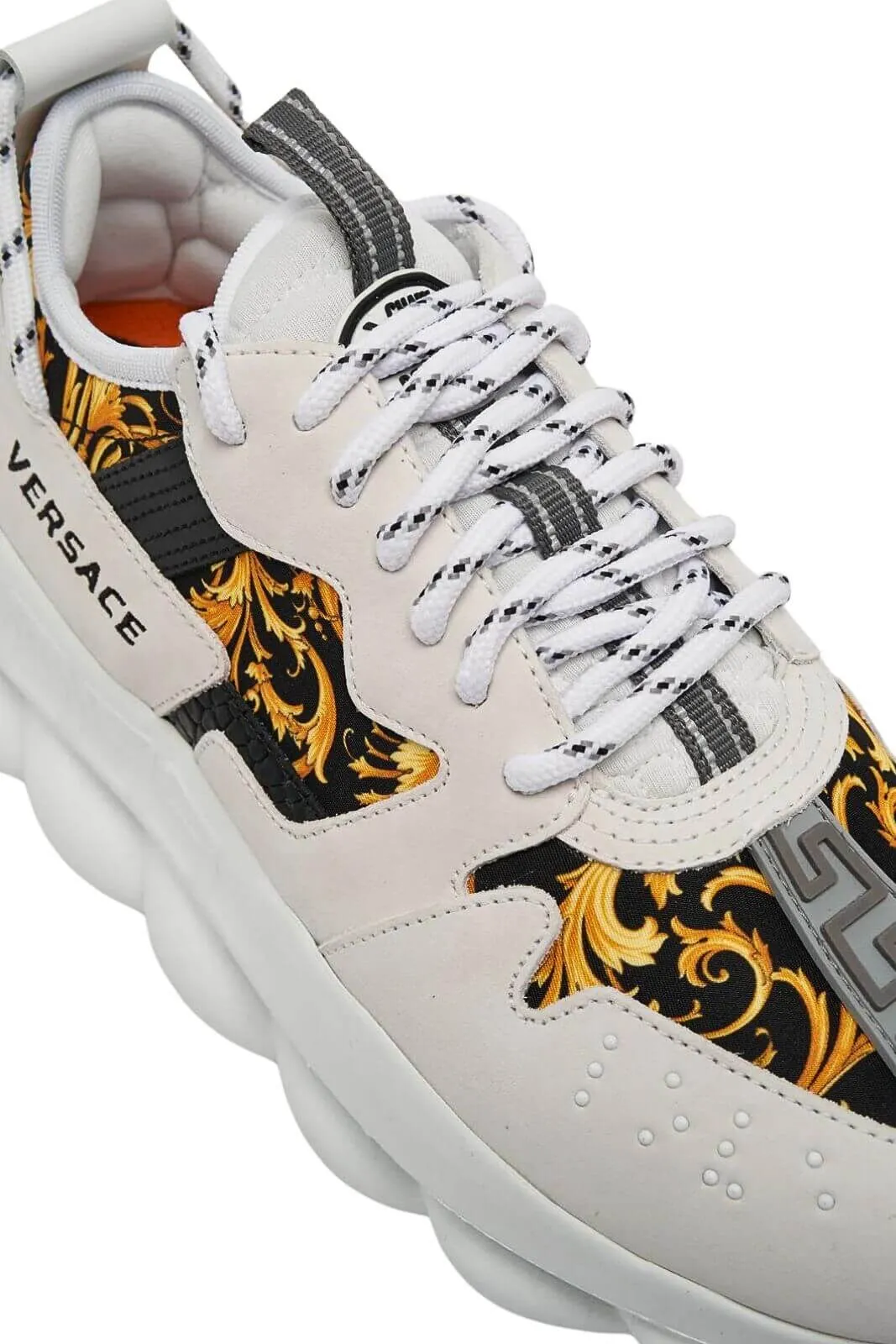 Versace Chain Reaction Sneaker Baroque Print White/black/gold