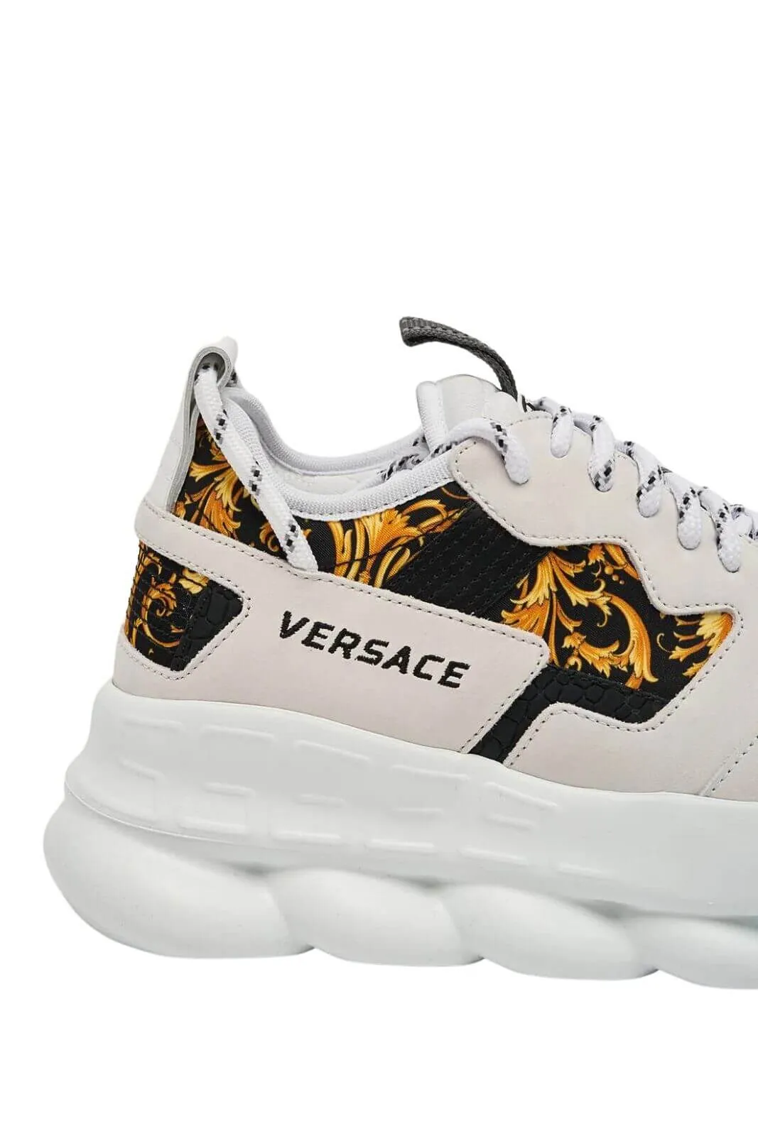 Versace Chain Reaction Sneaker Baroque Print White/black/gold