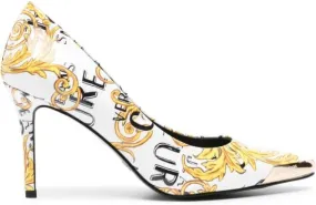 Versace Jeans Couture Scarlett Barocco-print pumps White