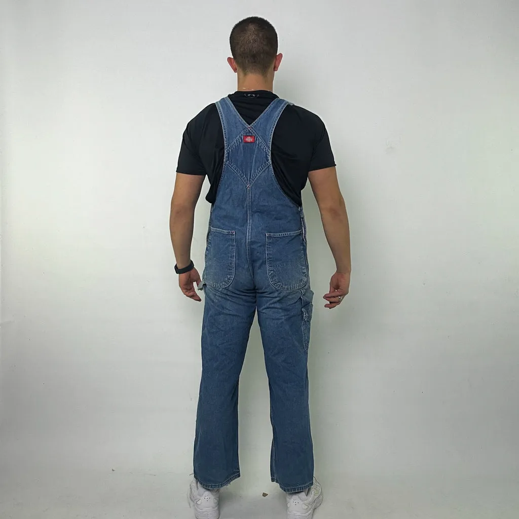 Vintage Blue Dickies Carpenter Dungarees Trousers Pants Jeans (36x30)