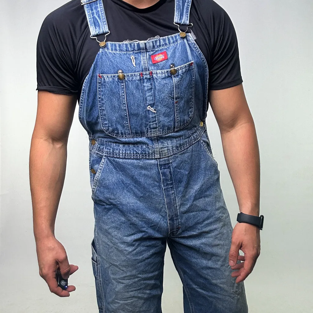 Vintage Blue Dickies Carpenter Dungarees Trousers Pants Jeans (36x30)