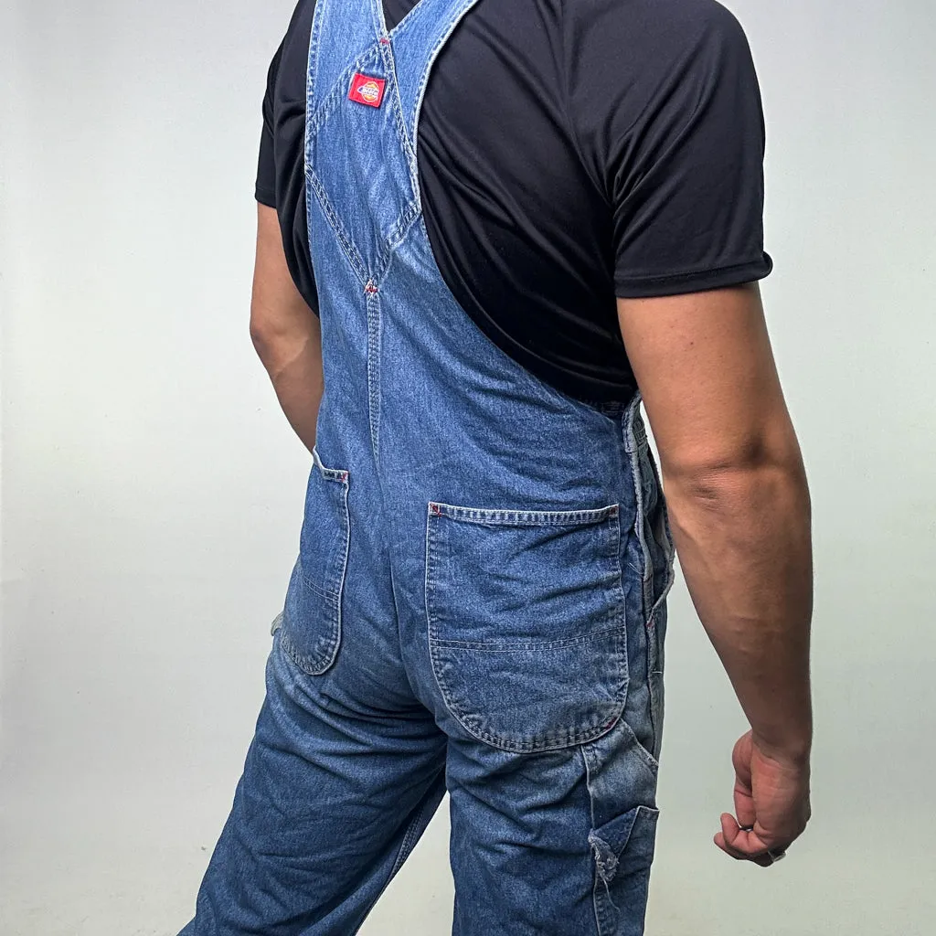 Vintage Blue Dickies Carpenter Dungarees Trousers Pants Jeans (36x30)