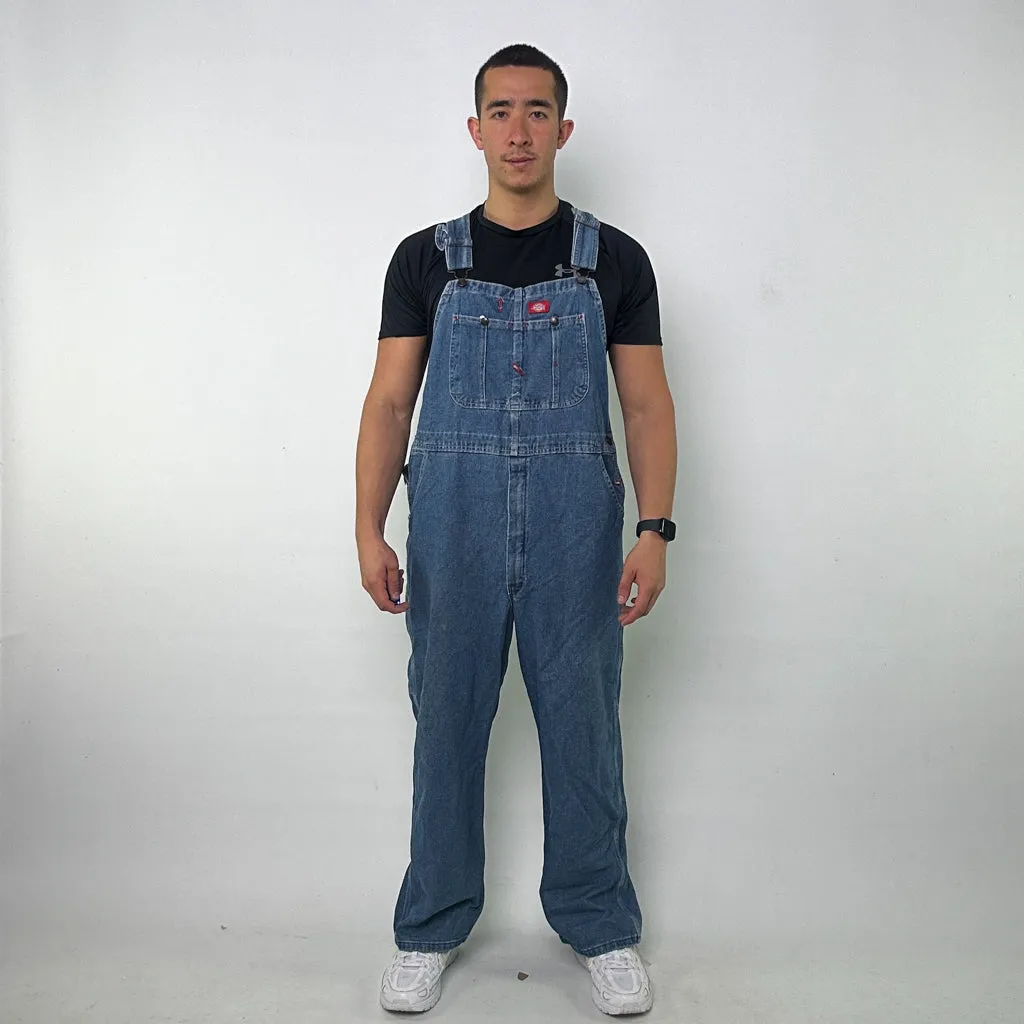 Vintage Blue Dickies Carpenter Dungarees Trousers Pants Jeans (38x30)