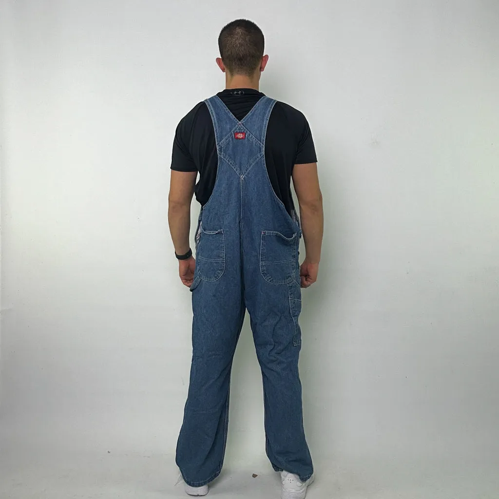 Vintage Blue Dickies Carpenter Dungarees Trousers Pants Jeans (38x30)