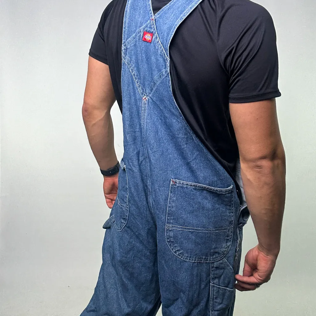 Vintage Blue Dickies Carpenter Dungarees Trousers Pants Jeans (38x30)