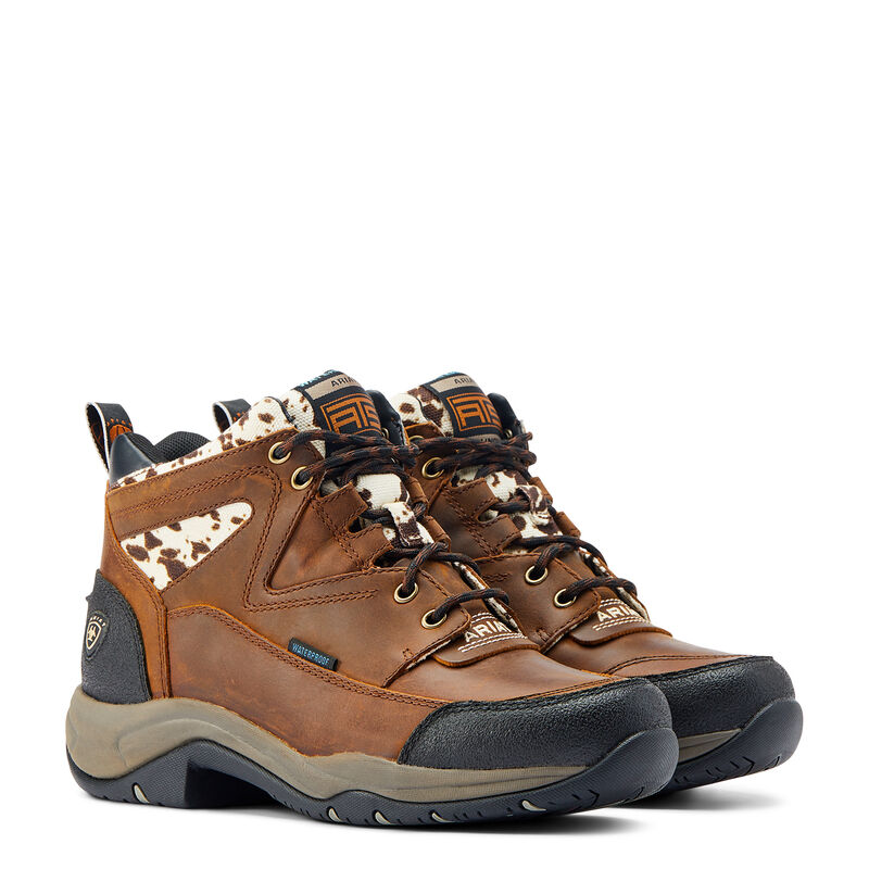 Women's Terrain Waterproof Boot in Brown Cow Print