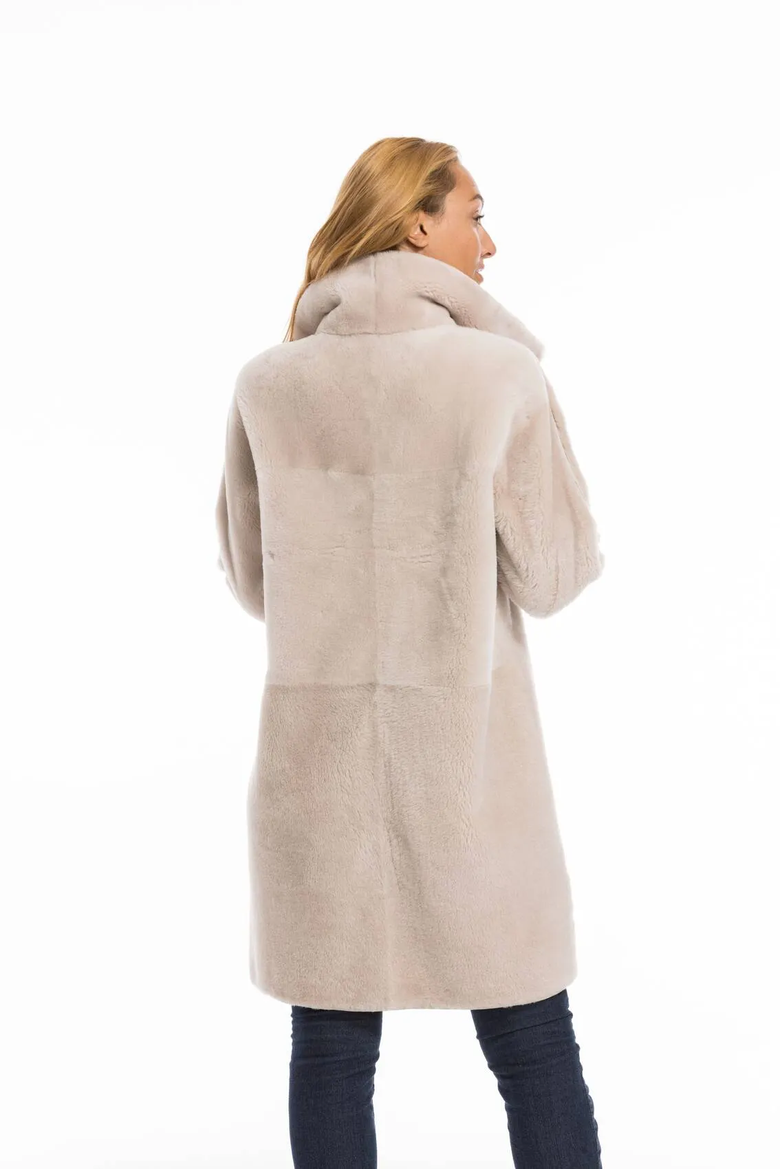 Women's beige sheepskin coat greta