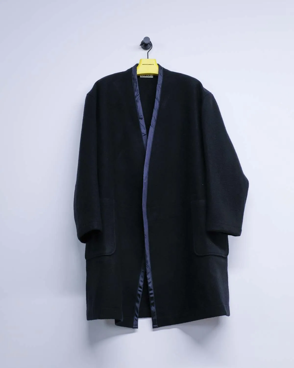 Wool Blanket Unlined Kiffle Coat - Black