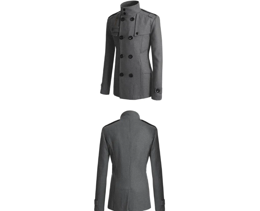 woolen trench coat Men's