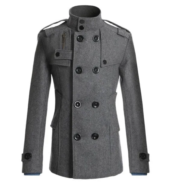 woolen trench coat Men's