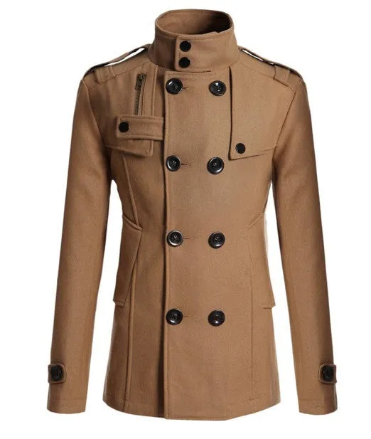 woolen trench coat Men's