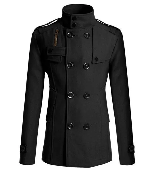 woolen trench coat Men's