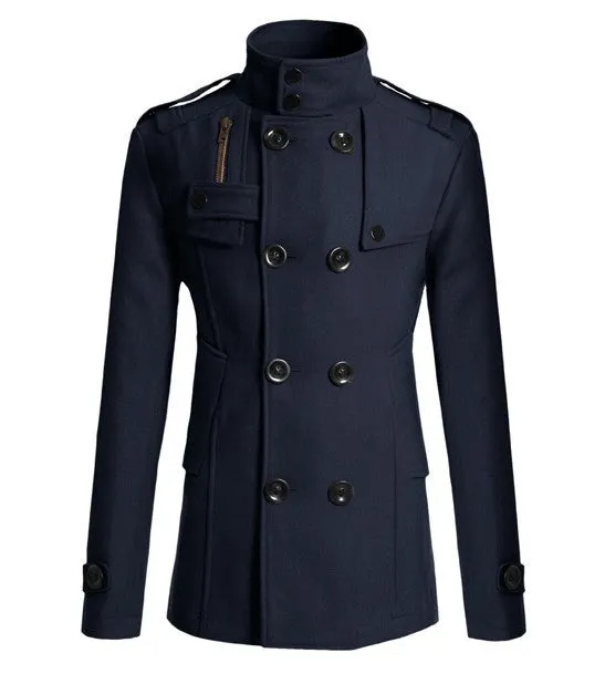 woolen trench coat Men's