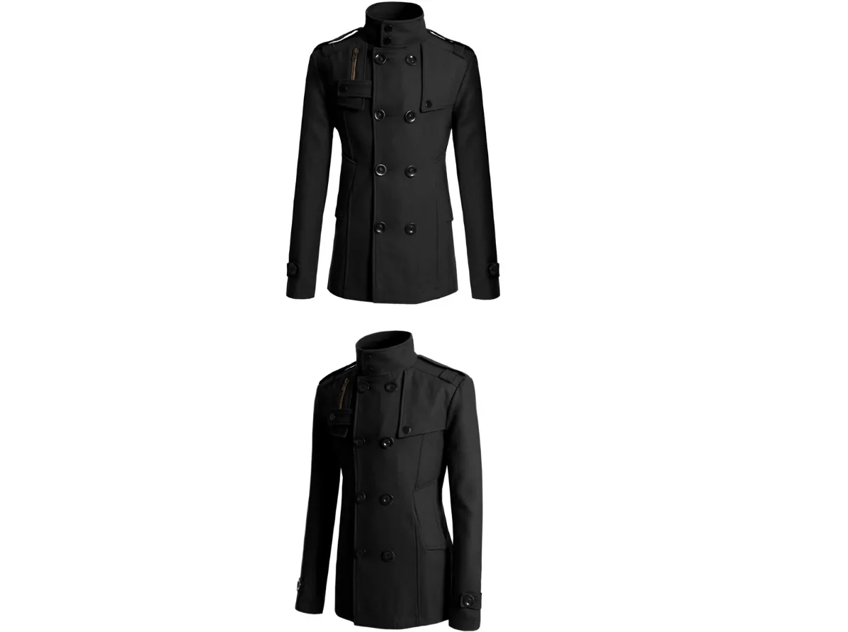 woolen trench coat Men's