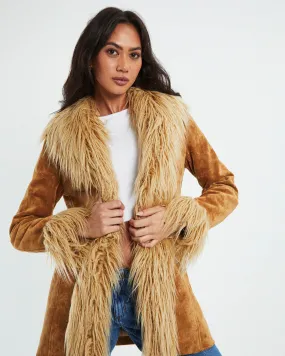 Wrangler Shag Coat Toffee Tan