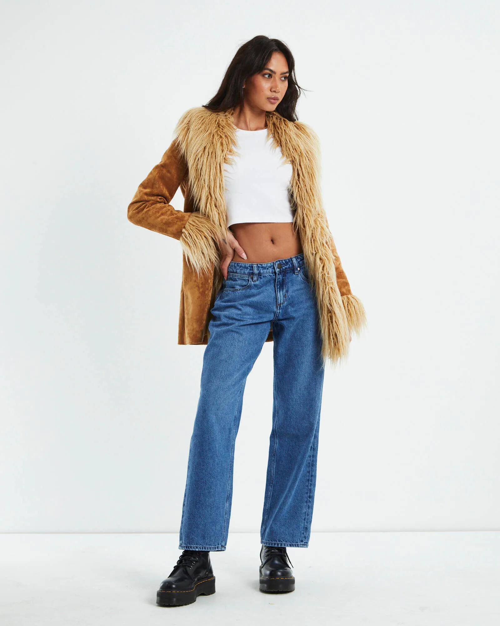 Wrangler Shag Coat Toffee Tan