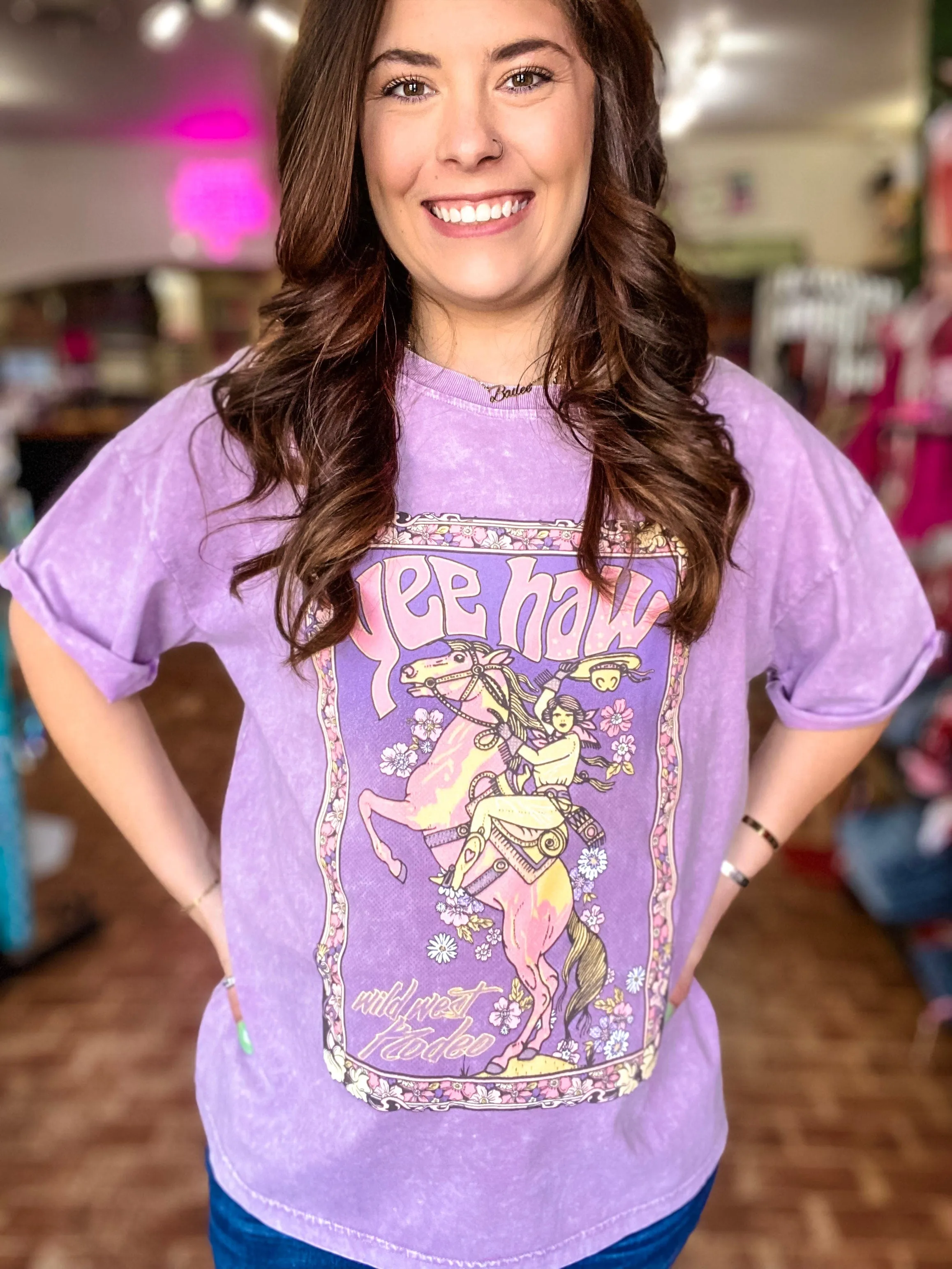 Yeehaw Tee-Purple