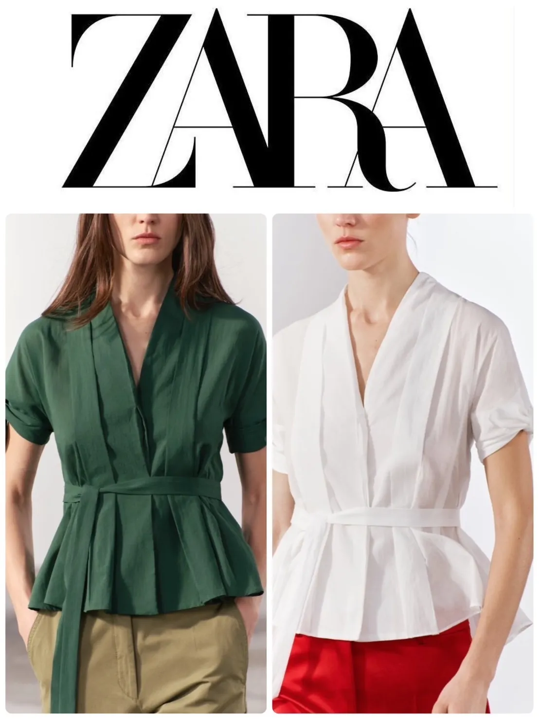 ZARA  |BELTED PLEATED SHIRT ZW COLLECTION