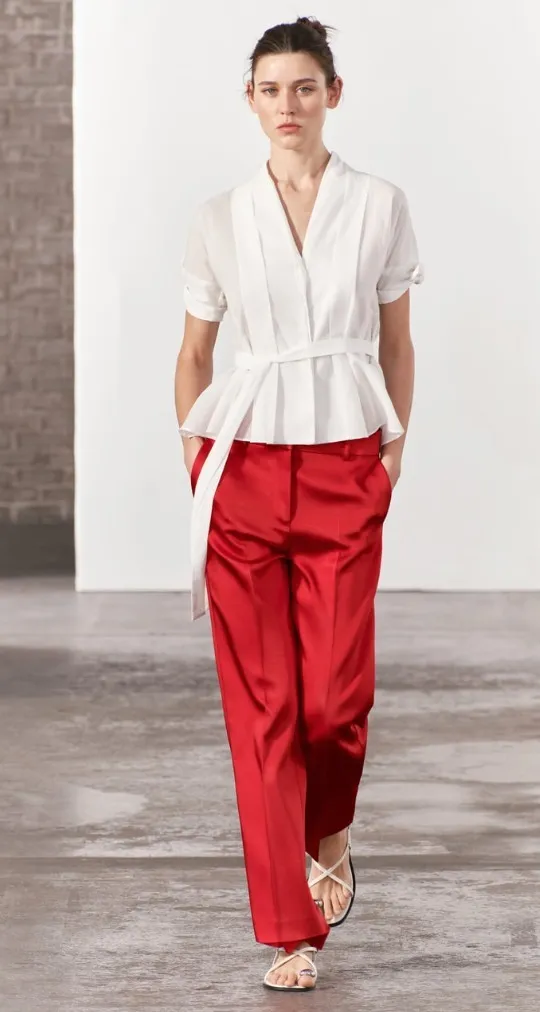 ZARA  |BELTED PLEATED SHIRT ZW COLLECTION