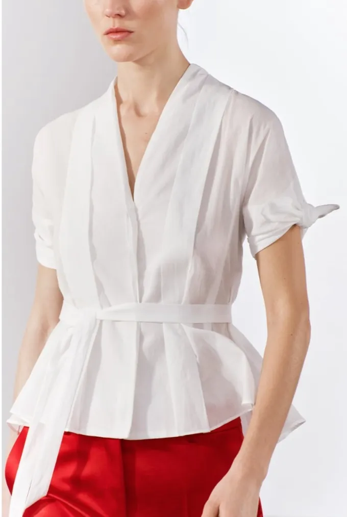 ZARA  |BELTED PLEATED SHIRT ZW COLLECTION