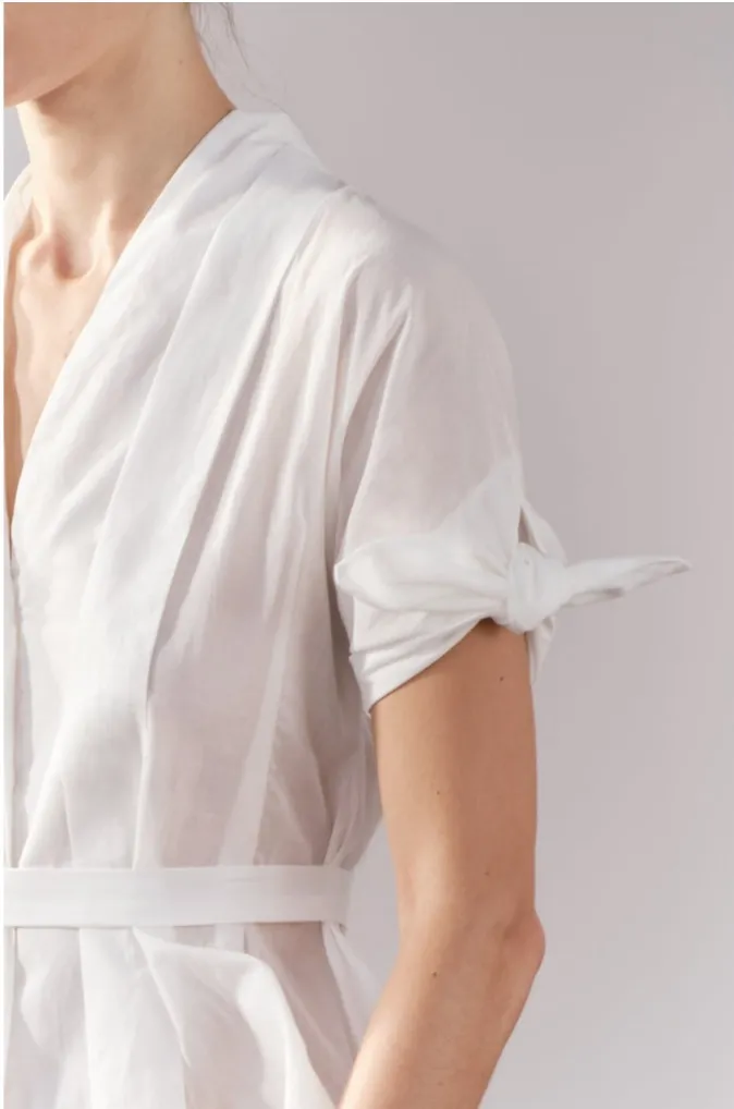 ZARA  |BELTED PLEATED SHIRT ZW COLLECTION