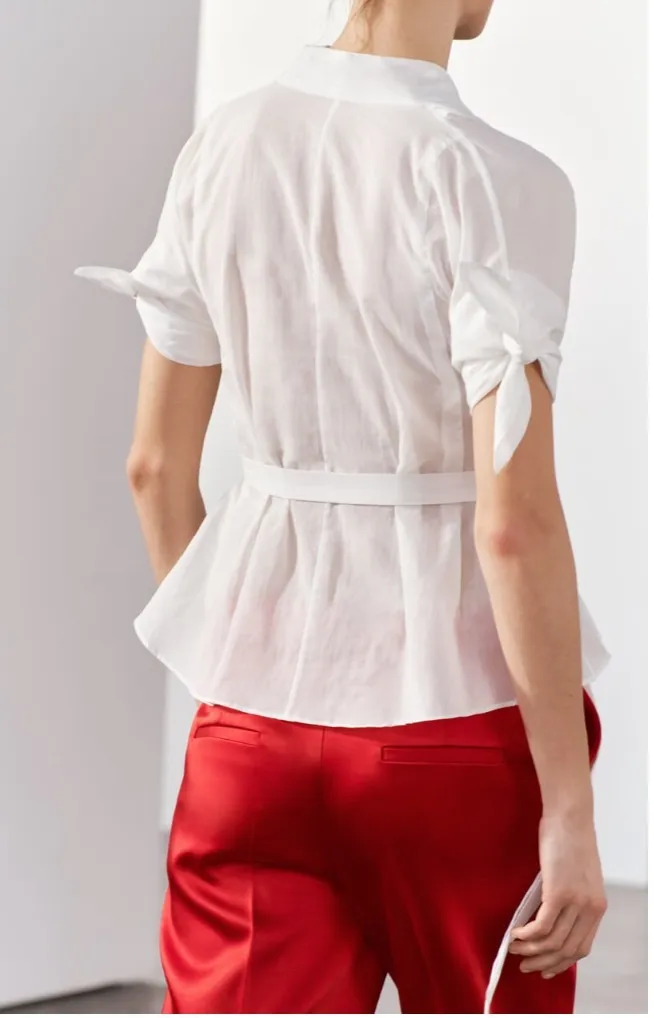 ZARA  |BELTED PLEATED SHIRT ZW COLLECTION